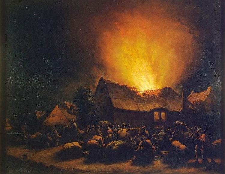 Egbert van der Poel Fire in a Village